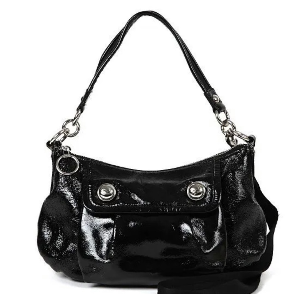Coach Auth Black Patent Leather Bag - Tiffany blue lining